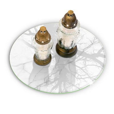 Grave candle plate Marble stone background