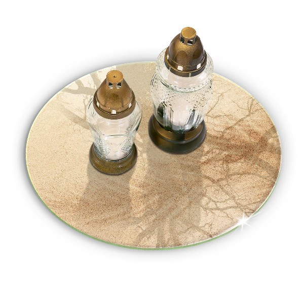 Glass candle plate Sand