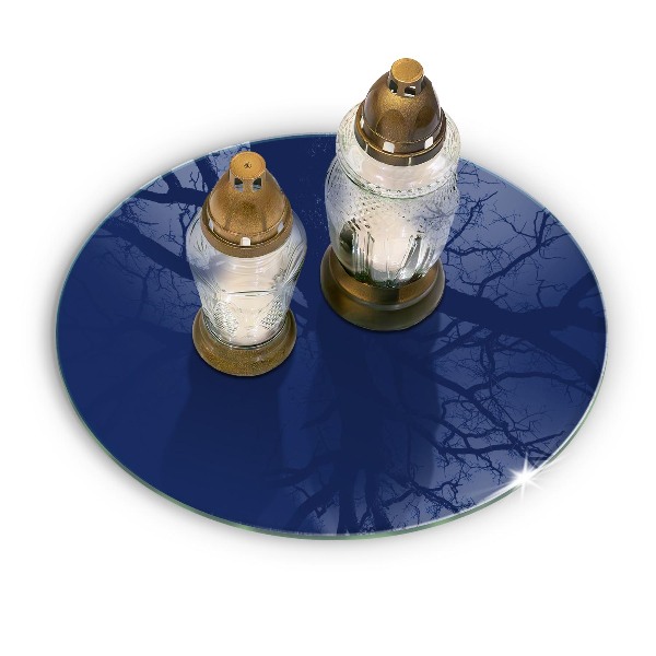 Grave candle plate Blue colour
