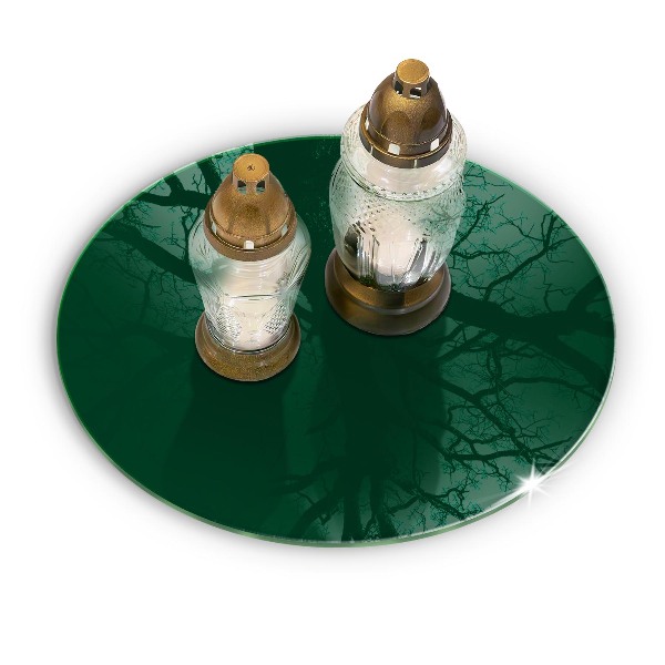 Glass candle plate Green colour