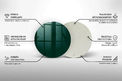 Glass candle plate Green colour