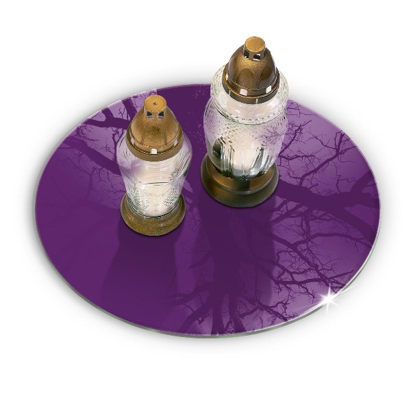 Glass candle plate Purple colour