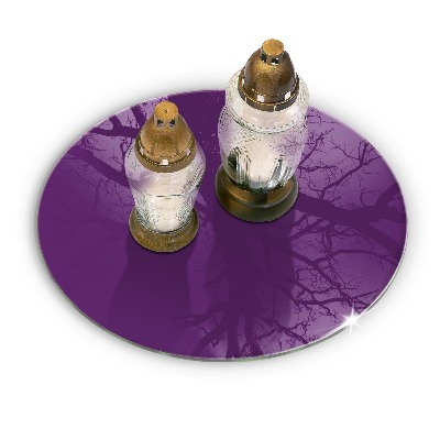 Glass candle plate Purple colour
