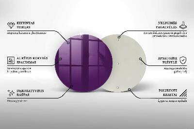 Glass candle plate Purple colour