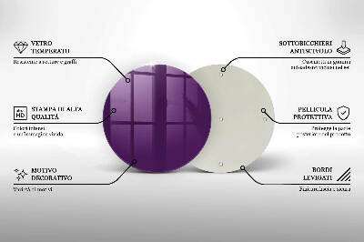 Glass candle plate Purple colour