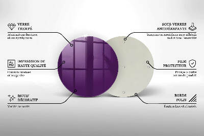 Glass candle plate Purple colour