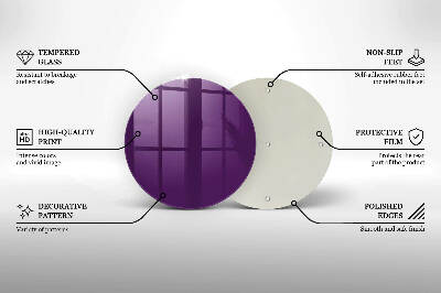 Glass candle plate Purple colour