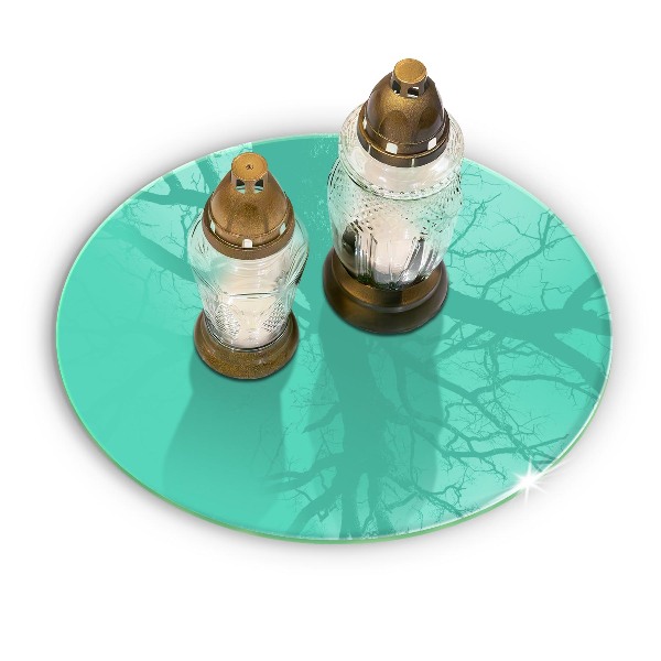 Grave candle plate Green colour