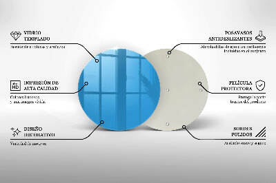 Glass candle plate Blue colour