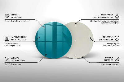 Glass candle plate Turquoise colour