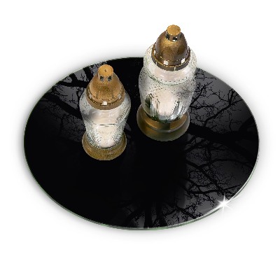 Grave candle plate Black colour