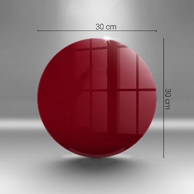 Glass candle plate Burgundy colour