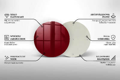 Glass candle plate Burgundy colour
