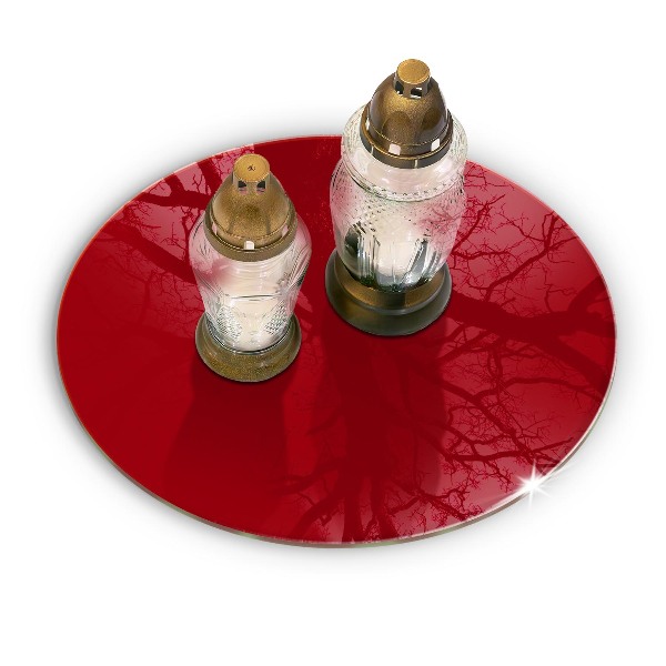 Grave candle plate Red colour