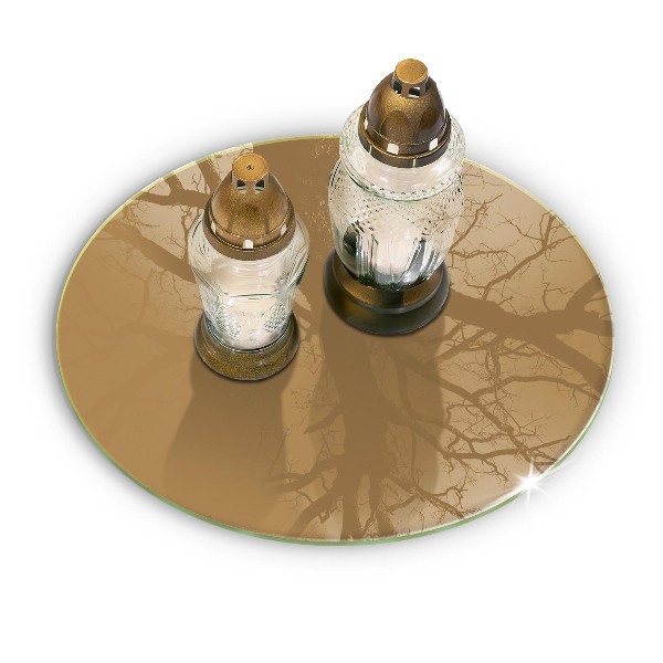 Glass candle plate Beige colour