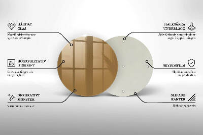 Glass candle plate Beige colour