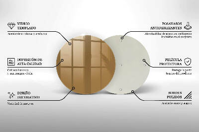 Glass candle plate Beige colour
