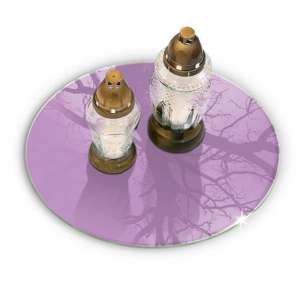 Grave candle plate Purple colour