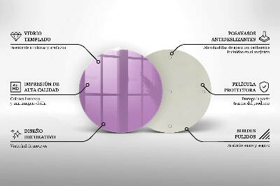Grave candle plate Purple colour