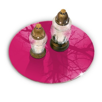 Grave candle plate Pink colour