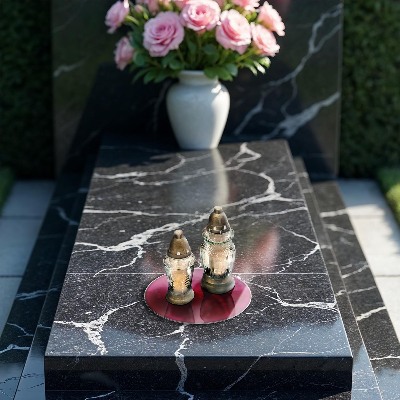 Grave candle plate Pink colour