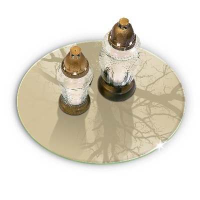 Glass candle plate Beige colour