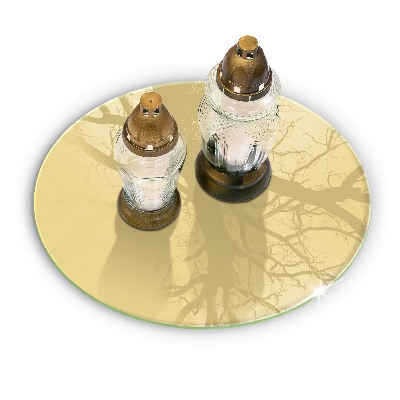 Grave candle plate Yellow colour