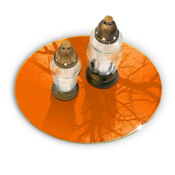 Grave candle plate Orange colour