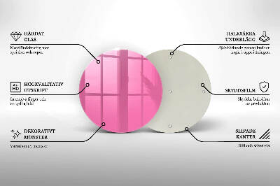 Glass candle plate Pink colour
