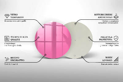 Glass candle plate Pink colour
