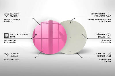 Glass candle plate Pink colour