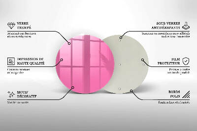 Glass candle plate Pink colour