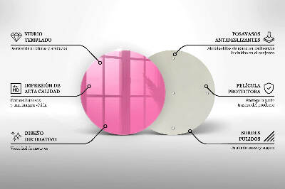 Glass candle plate Pink colour