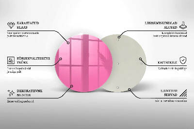 Glass candle plate Pink colour