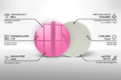 Glass candle plate Pink colour