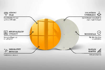 Glass candle plate Dark yellow colour