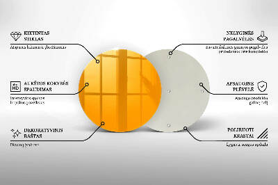 Glass candle plate Dark yellow colour