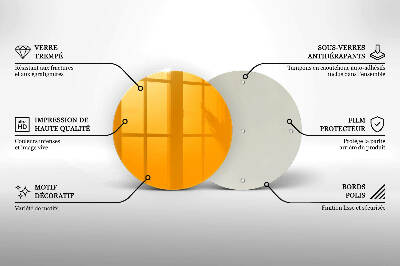 Glass candle plate Dark yellow colour