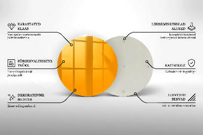 Glass candle plate Dark yellow colour
