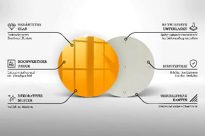 Glass candle plate Dark yellow colour