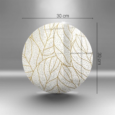 Grave candle plate Line art pattern leaves
