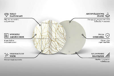 Grave candle plate Line art pattern leaves