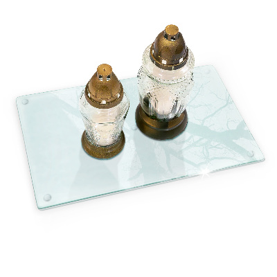 Rectangular glass candle plate transparent