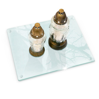 Rectangular glass candle plate transparent