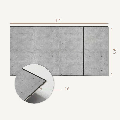 Rectangular bathroom wall panel Raw concrete in a minimalist style