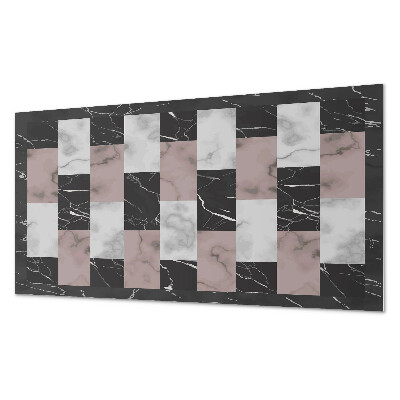 Rectangular wall panel Marble tile motif