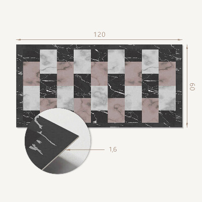 Rectangular wall panel Marble tile motif