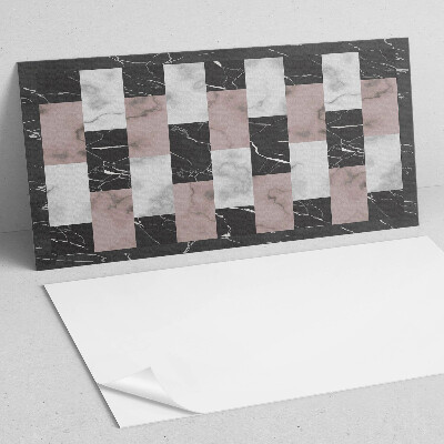 Rectangular wall panel Marble tile motif
