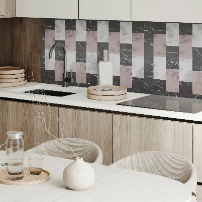 Rectangular wall panel Marble tile motif