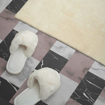 Rectangular wall panel Marble tile motif